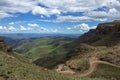 Sani Pass gravel road winding down the mountain Royalty Free Stock Photo