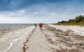 SANIBEL, FL - FEBRUARY 2016: Captiva Island beach with tourists. Royalty Free Stock Photo