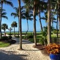 Nice pathway in Holiday inn in Sanibel Island to Royalty Free Stock Photo