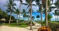 Nice pathway in Holiday inn in Sanibel Island to the sea in Florida Royalty Free Stock Photo