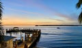 Sanibel Island Harbor pier sunset Florida Royalty Free Stock Photo