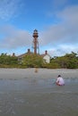 Sanibel Island or Point Ybel Light in Florida vertical