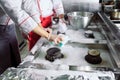 Sanitary day in the restaurant. Repeats wash your workplace. Cooks wash oven, stove and extractor in the Restaurant.