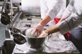 Sanitary day in the restaurant. Repeats wash your workplace. Cooks wash oven, stove and extractor in the Restaurant.