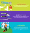 Sanitary, electrical work, lawn mowing