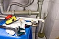 Sanitary equipment still life. Royalty Free Stock Photo