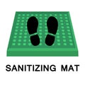 Sanitary mat. Disinfection mat icon. Disinfectant for shoes or foot baths with antiseptic solution. On a white background. The