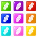 Sanitary napkin icons 9 set