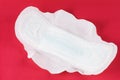 Sanitary Napkin on a red Royalty Free Stock Photo