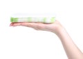 Sanitary pad daily panty liner in hand