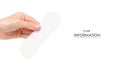 Sanitary pads menstruation white in hand pattern Royalty Free Stock Photo