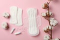 Sanitary pads, tampons and cotton Royalty Free Stock Photo