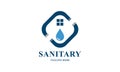 Sanitary, plumbing and water logo design vector