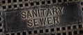 Sanitary Sewer Man Hole Cover Iron Lid Royalty Free Stock Photo