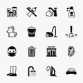 Sanitation and health vector flat icons set Royalty Free Stock Photo