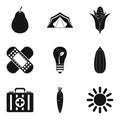 Sanitation icons set, simple style