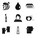 Sanitation icons set, simple style