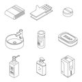 Sanitation icons set vector outine