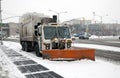 Sanitation truck street snow cleaning