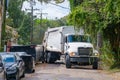 Sanitation Truck Stuck on Narrow Street