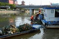 Sanitation worker picking up trash Royalty Free Stock Photo