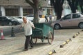 The sanitation workers in garbage removal