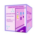 Sanitisation station, tunnel for disinfection and protect people from covid-19 coronavirus. Full body sanitize gate for public and