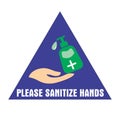 Sanitize hand symbol