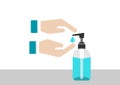 Sanitize hand wash using alcohol gel to hygienic and anti bacterial health care in pandemic era vectors