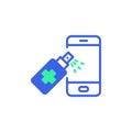 Sanitize smartphone icon vector