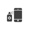 Sanitize smartphone vector icon