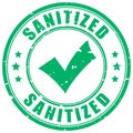 Sanitized rubber stamp Royalty Free Stock Photo