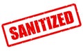 Sanitized rubber stamp Royalty Free Stock Photo