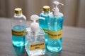 Sanitizer gel and Isopropyl alcohol for corona virus or Covid-19 protection Royalty Free Stock Photo