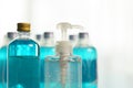 Sanitizer gel and Isopropyl alcohol for corona virus or Covid-19 protection Royalty Free Stock Photo