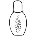 Sanitizer for hand disinfection. Vector illustration. Antiseptic in a compact bottle can be taken with you.