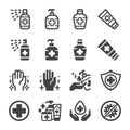 Sanitizer icon set