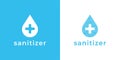 Sanitizer water drop label icon