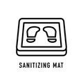 Sanitizing mat line icon