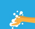 Sanitizing with washing your hands illustration vector design background icon in flat style. Hygiene concept Royalty Free Stock Photo