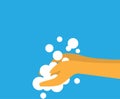 Sanitizing with washing your hands illustration vector design background icon in flat style. Hygiene concept