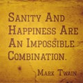 sanity and happiness Twain