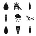 Sanity icons set, simple style