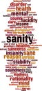 Sanity word cloud Royalty Free Stock Photo