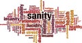 Sanity word cloud Royalty Free Stock Photo