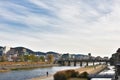 Sanjo bridge in Kamo river kyoto Japan