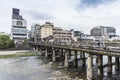 Sanjo dori bridge Kamo river Kyoto Royalty Free Stock Photo