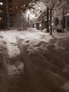 Sankt Gallen, Switzerland - January 14, 2021: Heavy snowfall during the night