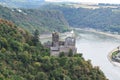 Sankt Goarshausen, Germany - 08 04 2022: Katz castle above the Rhine