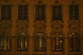 Sankt-Petersburg architecture details windows reflection lights illuminated